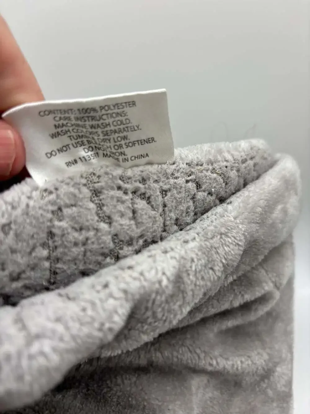 Lullaby Kids Gray Embossed Plush Baby Blanket